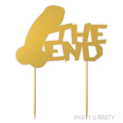 topper papierowy the end penisek zloty 14 x 17 5 cm