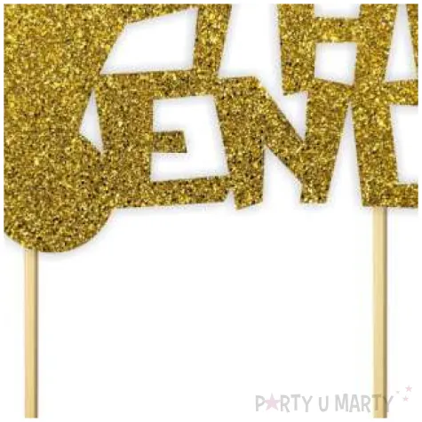 topper papierowy the end penisek zloty brokat 14 x 17 5 cm