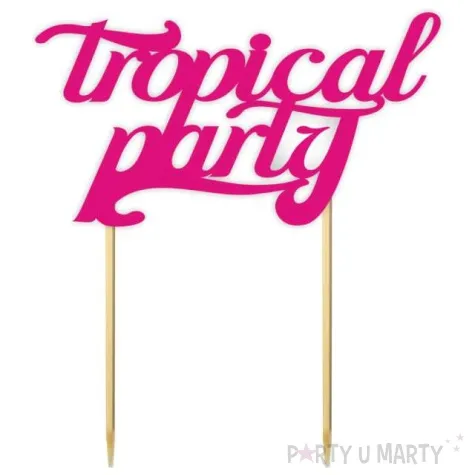topper papierowy tropical party fuksja 14 x 16 cm