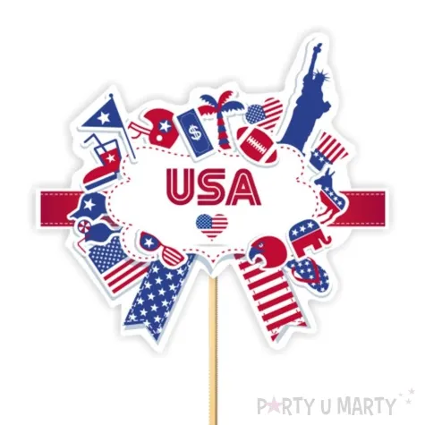 topper papierowy usa amerykanskie symbole 20 cm