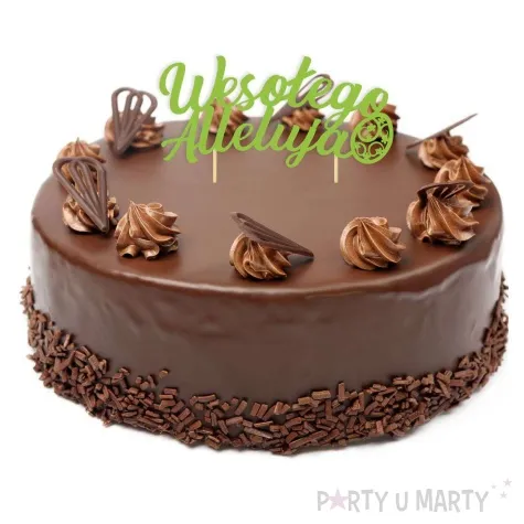 topper papierowy wesolego alleluja z pisanka zielony 16 cm