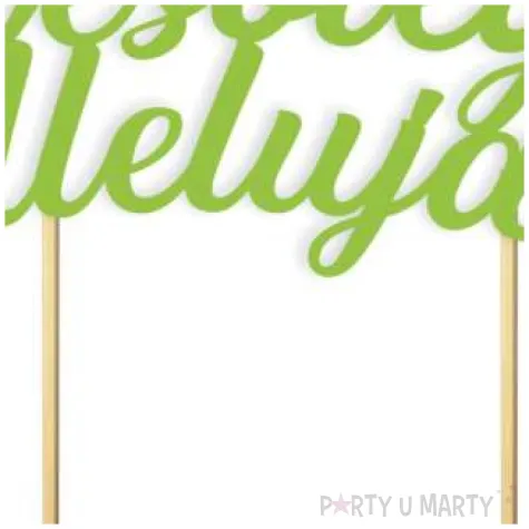 topper papierowy wesolego alleluja z pisanka zielony 16 cm