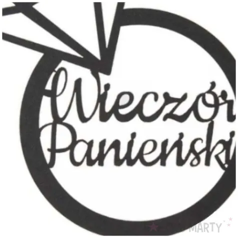 topper papierowy wieczor panienski diament czarny partycollection 14 x 33 cm