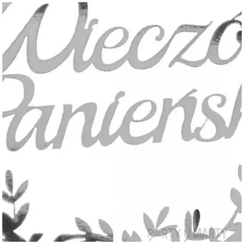 topper papierowy wieczor panienski listki srebrny partycollection 10 x 28 cm