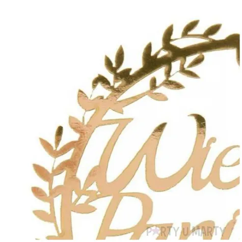 topper papierowy wieczor panienski listki zloty partycollection 10 x 28 cm