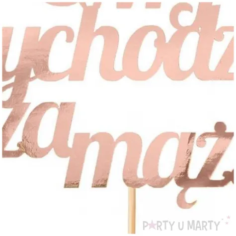 topper papierowy wieczor panienski omg rose gold partycollection 12 x 28 cm