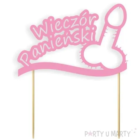 topper papierowy wieczor panienski penis rozowa 17 cm