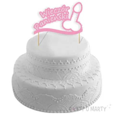 topper papierowy wieczor panienski penis rozowa 17 cm