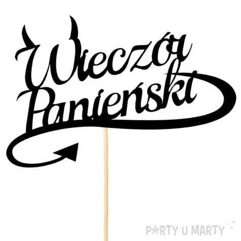 topper papierowy wieczor panienski rogi czarny partycollection 15 x 26 cm