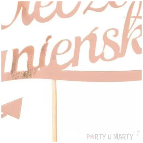 topper papierowy wieczor panienski rogi rose gold partycollection 15 x 26 cm
