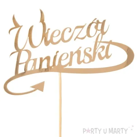 topper papierowy wieczor panienski rogi zloty partycollection 15 x 26 cm