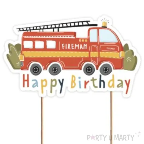 topper papierowy woz strazacki fireman godan 19x13 cm