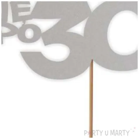 topper papierowy zycie zaczyna sie po 30 srebrny 13 x 17 cm