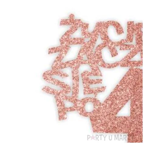 topper papierowy zycie zaczyna sie po 40 rose gold brokat 13 x 17 cm