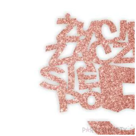 topper papierowy zycie zaczyna sie po 50 rose gold brokat 13 x 17 cm