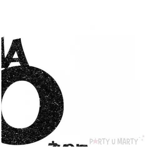 topper papierowy zycie zaczyna sie po 60 czarny brokat 13 x 17 cm