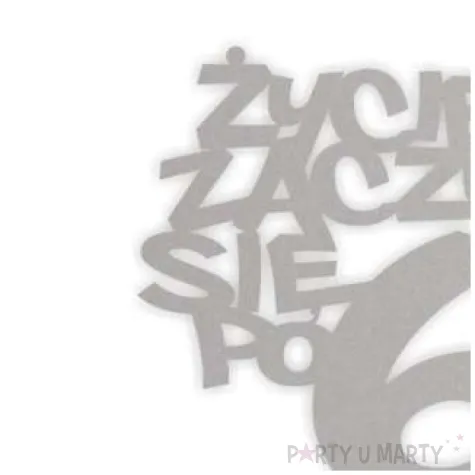 topper papierowy zycie zaczyna sie po 60 srebrny 13 x 17 cm