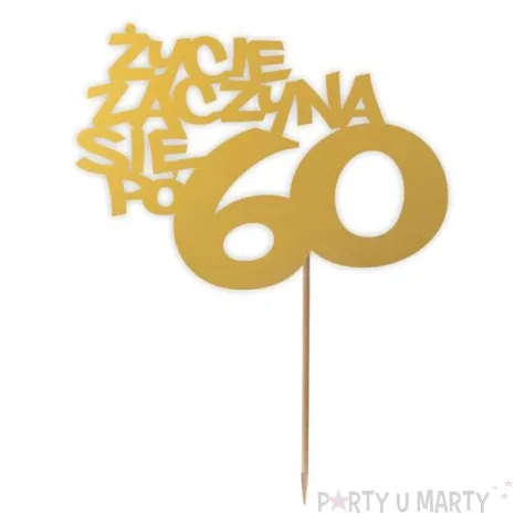 topper papierowy zycie zaczyna sie po 60 zloty 13 x 17 cm