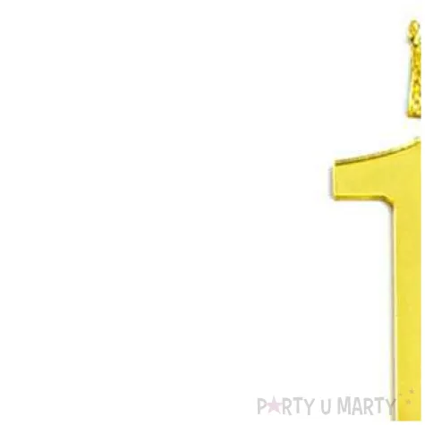 topper plastikowy cyfra 1 korona zlota partypal