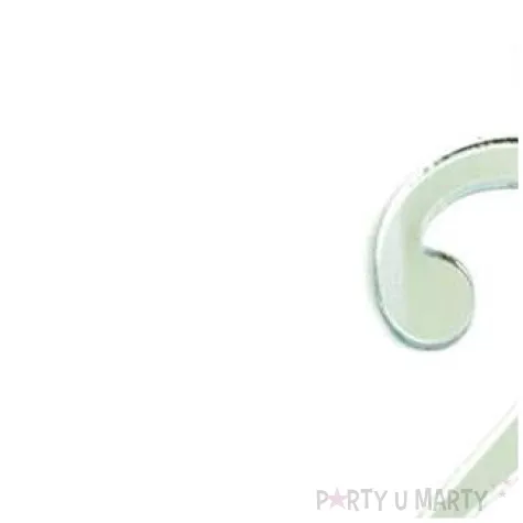 topper plastikowy cyfra 2 korona srebrna partypal