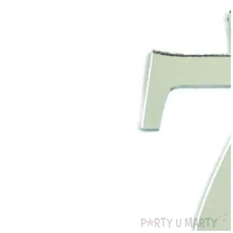 topper plastikowy cyfra 7 korona srebrna partypal