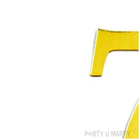 topper plastikowy cyfra 7 korona zlota partypal