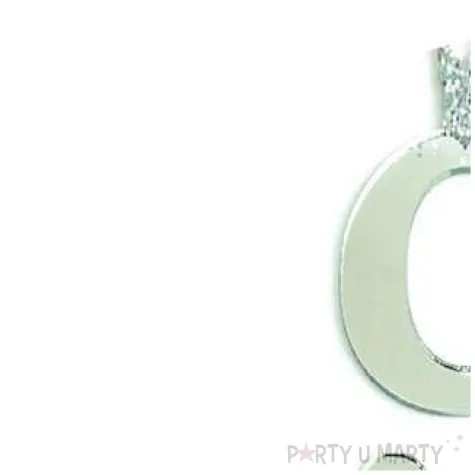 topper plastikowy cyfra 9 korona srebrna partypal