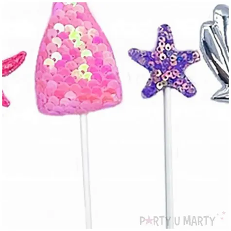 topper syrenka i muszelka rozowy jix 3 10 cm 4 szt