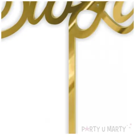 topper z pleksy 100 sto lat zloty lustrzany 15x17 5 cm