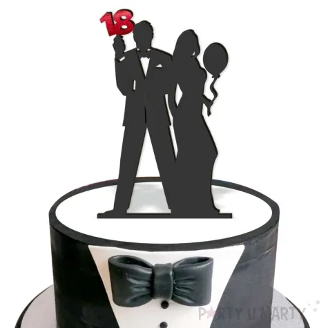 topper z pleksy 30 urodziny gentelmana czarny red holo 9 5 x 19 cm