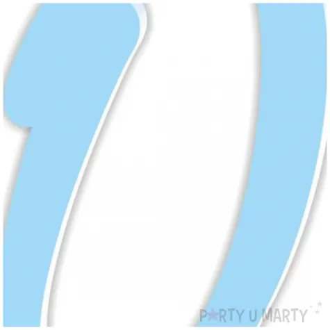 topper z pleksy bok tortu cyfra 0 niebieski pastel 5 x 8 3 cm