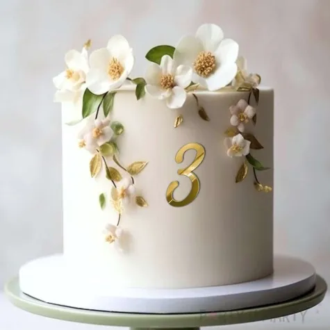 topper z pleksy bok tortu cyfra 3 zlote lustro 5 x 8 3 cm