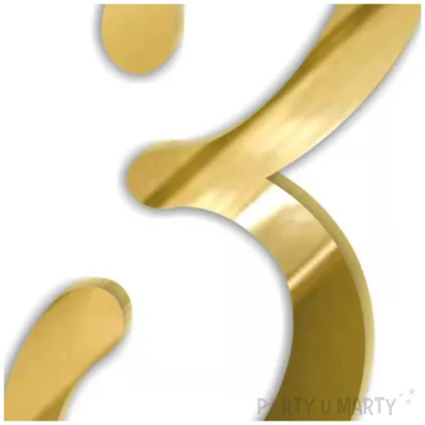 topper z pleksy bok tortu cyfra 3 zlote lustro 5 x 8 3 cm