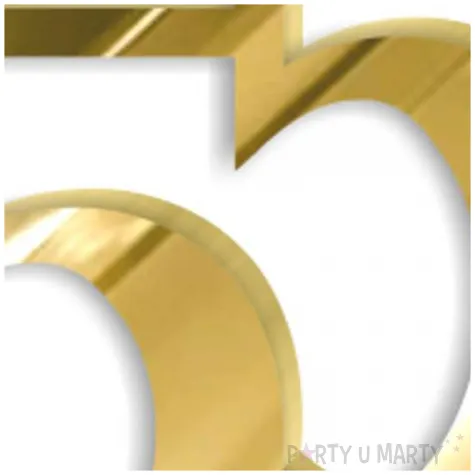 topper z pleksy bok tortu cyfra 55 zloty lustrzany 8 x 9 cm