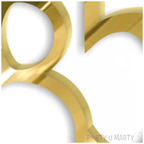 topper z pleksy bok tortu cyfra 85 zloty lustrzany 8 x 9 cm
