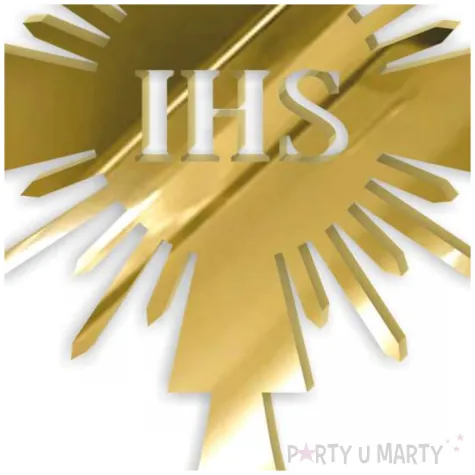 topper z pleksy bok tortu kielich z hostia zloty lustrzany 7x10 cm