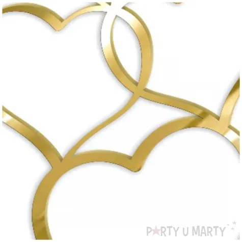 topper z pleksy bok tortu serca zloty lustrzany 12x18 cm