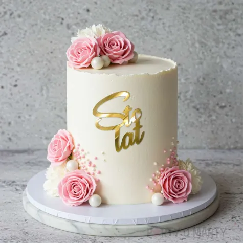 topper z pleksy bok tortu sto lat zloty lustrzany 8 5x10 cm