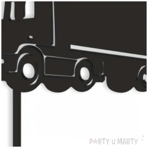 topper z pleksy ciezarowka czarny 13 5 x 13 cm