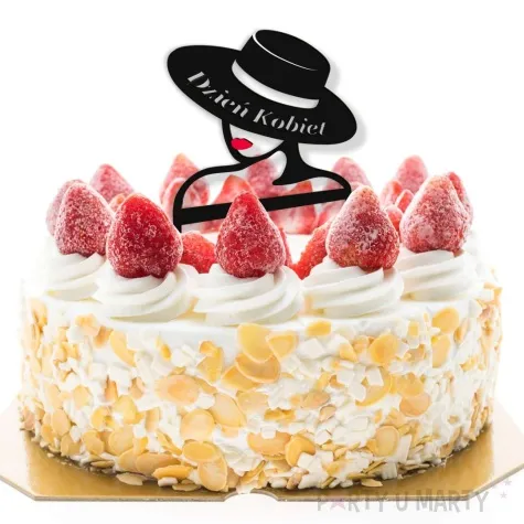 topper z pleksy dzien kobiet dama czarny 13x18 cm