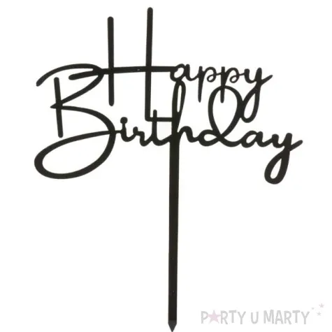 topper z pleksy happy birthday czarna dekora