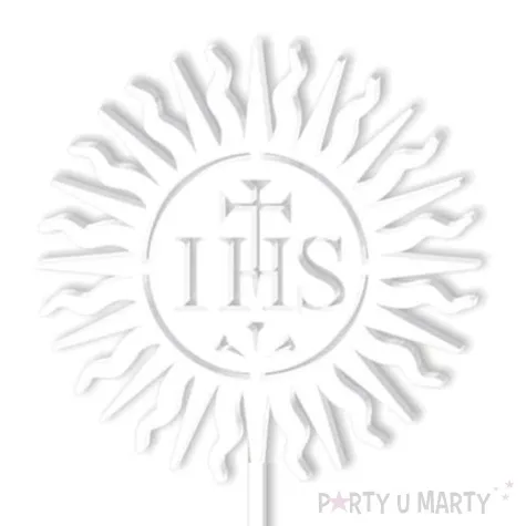 topper z pleksy komunia sw ihs hostia bialy 24 cm