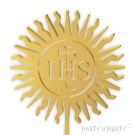 topper z pleksy komunia sw ihs hostia zloty 24 cm