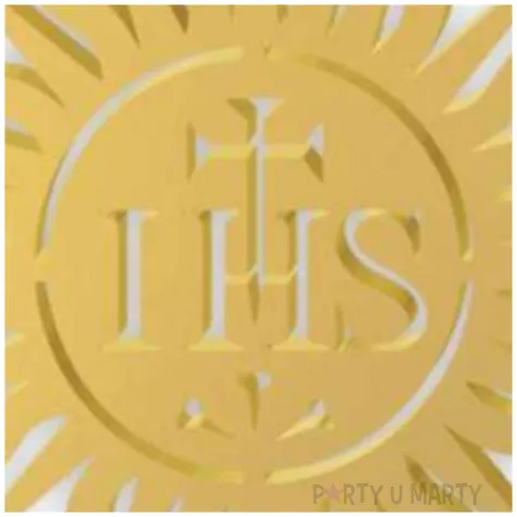 topper z pleksy komunia sw ihs hostia zloty 24 cm