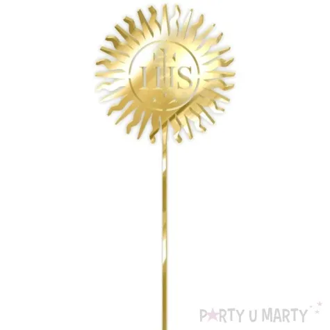 topper z pleksy komunia sw ihs hostia zloty lustrzany 24 cm