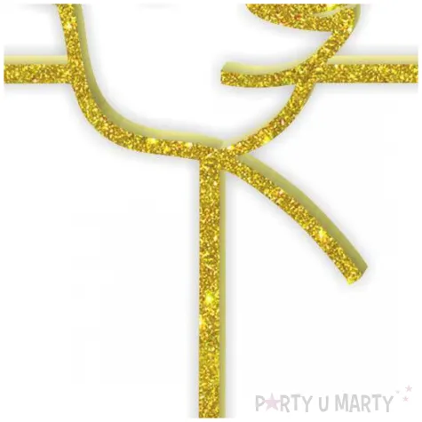 topper z pleksy komunia sw ihs krzyz i golebica zloty brokat 24 cm