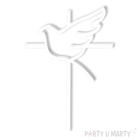 topper z pleksy komunia sw ihs lkrzyz i golebica bialy 24 cm