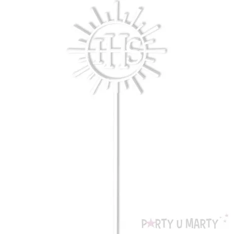 topper z pleksy komunia sw ihs promienie bialy 24 cm