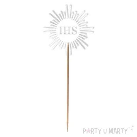 topper z pleksy komunia sw ihs promyki bialy 24 cm