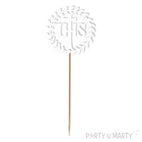 topper z pleksy komunia sw ihs wieniec bialy 24 cm